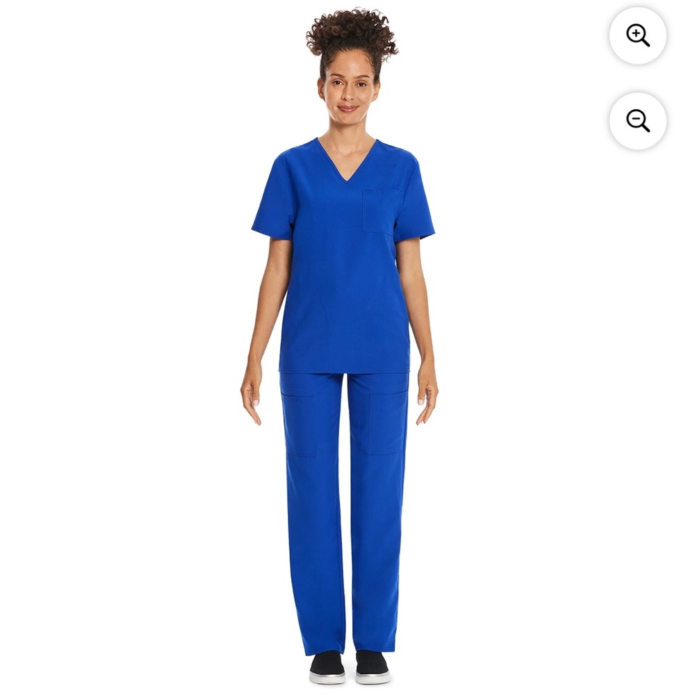 NWT: Scrubstar Electric Blue Unisex Top&Drawstring Pants Scrubs Sold Together 3X